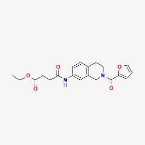 molecular formula C20H22N2O5 B2930064 Ethyl 4-((2-(furan-2-carbonyl)-1,2,3,4-tetrahydroisoquinolin-7-yl)amino)-4-oxobutanoate CAS No. 1207053-52-8