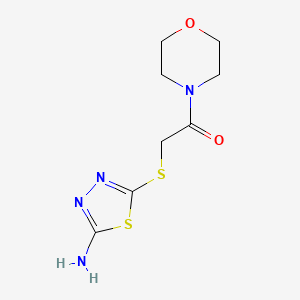 molecular formula C8H12N4O2S2 B2930069 5-[(2-Morpholin-4-yl-2-oxoethyl)thio]-1,3,4-thiadiazol-2-amine CAS No. 328004-28-0