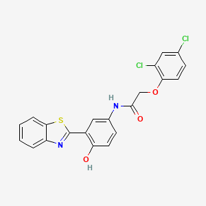 molecular formula C21H14Cl2N2O3S B2930075 N-[3-(1,3-BENZOTHIAZOL-2-YL)-4-HYDROXYPHENYL]-2-(2,4-DICHLOROPHENOXY)ACETAMIDE CAS No. 424796-04-3
