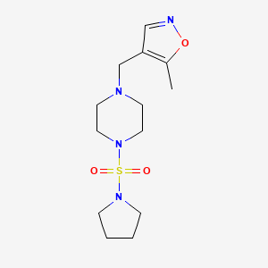 molecular formula C13H22N4O3S B2930099 1-[(5-methyl-1,2-oxazol-4-yl)methyl]-4-(pyrrolidine-1-sulfonyl)piperazine CAS No. 2034401-64-2