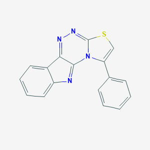 molecular formula C17H10N4S B293015 3-phenyl-5-thia-2,7,8,16-tetrazatetracyclo[7.7.0.02,6.010,15]hexadeca-1(16),3,6,8,10,12,14-heptaene 
