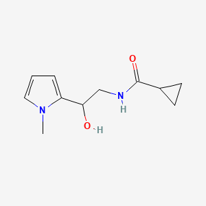 molecular formula C11H16N2O2 B2930160 N-(2-hydroxy-2-(1-methyl-1H-pyrrol-2-yl)ethyl)cyclopropanecarboxamide CAS No. 1396708-82-9