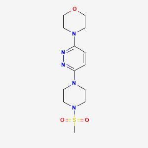 molecular formula C13H21N5O3S B2930166 4-[6-(4-methanesulfonylpiperazin-1-yl)pyridazin-3-yl]morpholine CAS No. 1001899-16-6