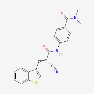 molecular formula C21H17N3O2S B2930177 4-[3-(1-benzothiophen-3-yl)-2-cyanoprop-2-enamido]-N,N-dimethylbenzamide CAS No. 1394799-39-3