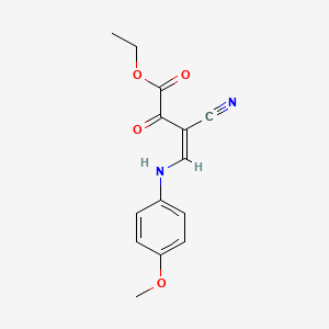 molecular formula C14H14N2O4 B2930182 ethyl (3Z)-3-cyano-4-[(4-methoxyphenyl)amino]-2-oxobut-3-enoate CAS No. 339106-26-2