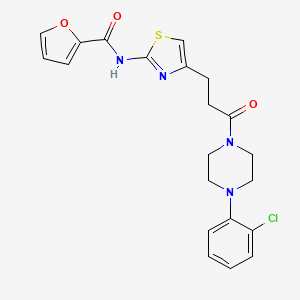 molecular formula C21H21ClN4O3S B2930191 N-(4-(3-(4-(2-chlorophenyl)piperazin-1-yl)-3-oxopropyl)thiazol-2-yl)furan-2-carboxamide CAS No. 1021266-20-5