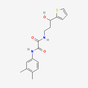 molecular formula C17H20N2O3S B2930197 N1-(3,4-dimethylphenyl)-N2-(3-hydroxy-3-(thiophen-2-yl)propyl)oxalamide CAS No. 1421475-09-3