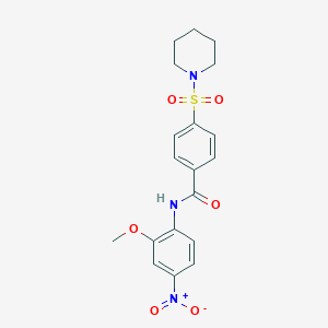 molecular formula C19H21N3O6S B2930199 N-(2-methoxy-4-nitrophenyl)-4-(piperidin-1-ylsulfonyl)benzamide CAS No. 313404-76-1