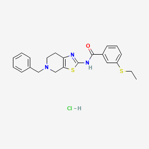 molecular formula C22H24ClN3OS2 B2930207 N-(5-benzyl-4,5,6,7-tetrahydrothiazolo[5,4-c]pyridin-2-yl)-3-(ethylthio)benzamide hydrochloride CAS No. 1185178-24-8
