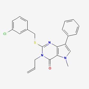3-allyl-2-((3-chlorobenzyl)thio)-5-methyl-7-phenyl-3H-pyrrolo[3,2-d]pyrimidin-4(5H)-one
