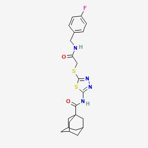 (3r,5r,7r)-N-(5-((2-((4-fluorobenzyl)amino)-2-oxoethyl)thio)-1,3,4-thiadiazol-2-yl)adamantane-1-carboxamide