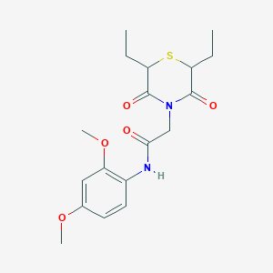 2-(2,6-diethyl-3,5-dioxothiomorpholin-4-yl)-N-(2,4-dimethoxyphenyl)acetamide