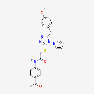 N-(4-acetylphenyl)-2-((5-(4-methoxybenzyl)-4-(1H-pyrrol-1-yl)-4H-1,2,4-triazol-3-yl)thio)acetamide