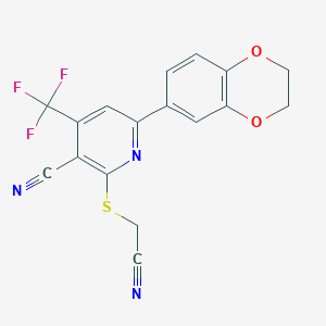 2-(Cyanomethylsulfanyl)-6-(2,3-dihydro-1,4-benzodioxin-6-yl)-4-(trifluoromethyl)pyridine-3-carbonitrile