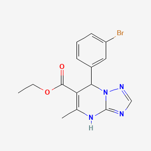 molecular formula C15H15BrN4O2 B2930270 Ethyl 7-(3-bromophenyl)-5-methyl-4,7-dihydro-[1,2,4]triazolo[1,5-a]pyrimidine-6-carboxylate CAS No. 361171-68-8