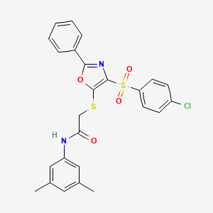 2-((4-((4-chlorophenyl)sulfonyl)-2-phenyloxazol-5-yl)thio)-N-(3,5-dimethylphenyl)acetamide