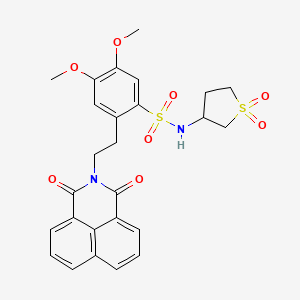 2-[2-(1,3-dioxobenzo[de]isoquinolin-2-yl)ethyl]-N-(1,1-dioxothiolan-3-yl)-4,5-dimethoxybenzenesulfonamide