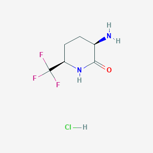 (3R,6R)-3-Amino-6-(trifluoromethyl)piperidin-2-one;hydrochloride