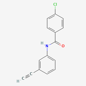 molecular formula C15H10ClNO B2930334 4-Chloro-N-(3-ethynylphenyl)benzenecarboxamide CAS No. 883017-38-7