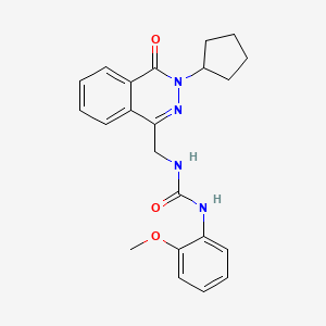 molecular formula C22H24N4O3 B2930338 1-((3-Cyclopentyl-4-oxo-3,4-dihydrophthalazin-1-yl)methyl)-3-(2-methoxyphenyl)urea CAS No. 1421492-05-8