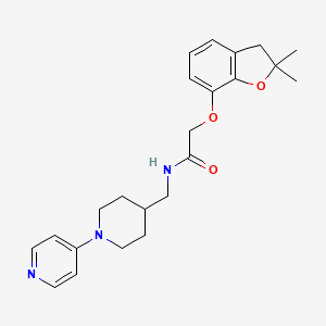 molecular formula C23H29N3O3 B2930344 2-((2,2-二甲基-2,3-二氢苯并呋喃-7-基)氧基)-N-((1-(吡啶-4-基)哌啶-4-基)甲基)乙酰胺 CAS No. 2034588-83-3