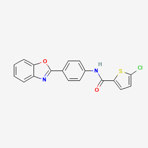 molecular formula C18H11ClN2O2S B2930345 N-[4-(1,3-苯并恶唑-2-基)苯基]-5-氯噻吩-2-甲酰胺 CAS No. 477503-79-0
