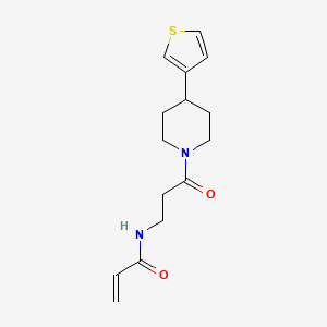molecular formula C15H20N2O2S B2930359 N-[3-Oxo-3-(4-thiophen-3-ylpiperidin-1-yl)propyl]prop-2-enamide CAS No. 2199929-74-1