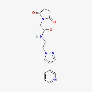molecular formula C16H17N5O3 B2930363 2-(2,5-dioxopyrrolidin-1-yl)-N-{2-[4-(pyridin-3-yl)-1H-pyrazol-1-yl]ethyl}acetamide CAS No. 2097922-98-8