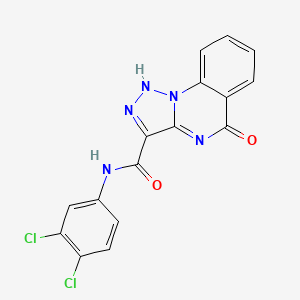 molecular formula C16H9Cl2N5O2 B2930367 N-(3,4-dichlorophenyl)-5-oxo-4H,5H-[1,2,3]triazolo[1,5-a]quinazoline-3-carboxamide CAS No. 896373-08-3