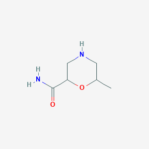 molecular formula C6H12N2O2 B2930368 6-Methylmorpholine-2-carboxamide CAS No. 1824547-84-3
