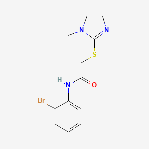 molecular formula C12H12BrN3OS B2930374 N-(2-bromophenyl)-2-[(1-methyl-1H-imidazol-2-yl)sulfanyl]acetamide CAS No. 457078-71-6