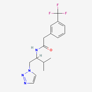 molecular formula C16H19F3N4O B2930411 N-(3-methyl-1-(1H-1,2,3-triazol-1-yl)butan-2-yl)-2-(3-(trifluoromethyl)phenyl)acetamide CAS No. 2034306-96-0