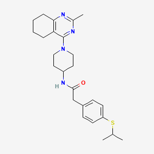 2-(4-(isopropylthio)phenyl)-N-(1-(2-methyl-5,6,7,8-tetrahydroquinazolin-4-yl)piperidin-4-yl)acetamide