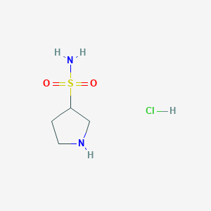 molecular formula C4H11ClN2O2S B2930423 Pyrrolidine-3-sulfonamide hydrochloride CAS No. 2580250-43-5