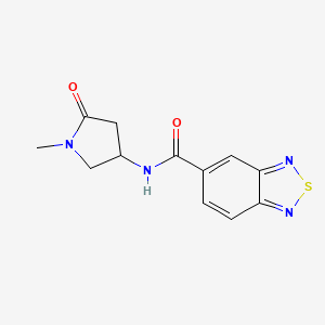 molecular formula C12H12N4O2S B2930435 N-(1-methyl-5-oxopyrrolidin-3-yl)-2,1,3-benzothiadiazole-5-carboxamide CAS No. 1396858-87-9