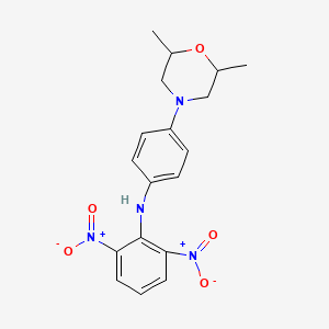 molecular formula C18H20N4O5 B2930440 N-[4-(2,6-dimethylmorpholin-4-yl)phenyl]-2,6-dinitroaniline CAS No. 866151-00-0