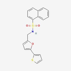 molecular formula C19H15NO3S2 B2930452 N-((5-(thiophen-2-yl)furan-2-yl)methyl)naphthalene-1-sulfonamide CAS No. 2034249-58-4
