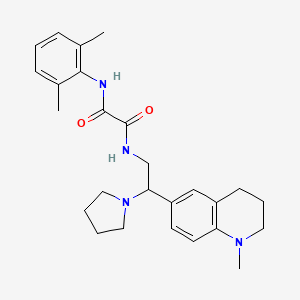 molecular formula C26H34N4O2 B2930510 N-(2,6-dimethylphenyl)-N'-[2-(1-methyl-1,2,3,4-tetrahydroquinolin-6-yl)-2-(pyrrolidin-1-yl)ethyl]ethanediamide CAS No. 921924-24-5