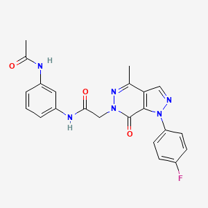 molecular formula C22H19FN6O3 B2930511 N-(3-acetamidophenyl)-2-(1-(4-fluorophenyl)-4-methyl-7-oxo-1H-pyrazolo[3,4-d]pyridazin-6(7H)-yl)acetamide CAS No. 942009-01-0