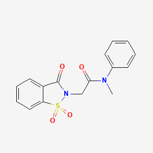 molecular formula C16H14N2O4S B2930533 N-methyl-N-phenyl-2-(1,1,3-trioxo-2,3-dihydro-1lambda6,2-benzothiazol-2-yl)acetamide CAS No. 66366-25-4