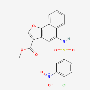 molecular formula C21H15ClN2O7S B2930535 Methyl 5-(4-chloro-3-nitrobenzenesulfonamido)-2-methylnaphtho[1,2-B]furan-3-carboxylate CAS No. 431977-37-6