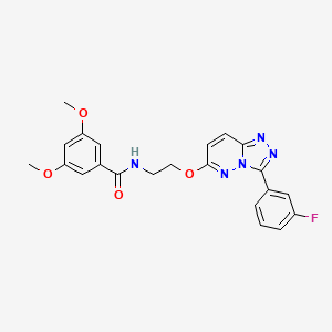 molecular formula C22H20FN5O4 B2930539 N-(2-((3-(3-fluorophenyl)-[1,2,4]triazolo[4,3-b]pyridazin-6-yl)oxy)ethyl)-3,5-dimethoxybenzamide CAS No. 1021125-11-0