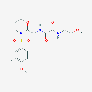 molecular formula C18H27N3O7S B2930553 N'-{[3-(4-methoxy-3-methylbenzenesulfonyl)-1,3-oxazinan-2-yl]methyl}-N-(2-methoxyethyl)ethanediamide CAS No. 872986-04-4