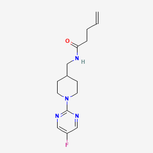 molecular formula C15H21FN4O B2930637 N-{[1-(5-fluoropyrimidin-2-yl)piperidin-4-yl]methyl}pent-4-enamide CAS No. 2097899-38-0