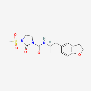 molecular formula C16H21N3O5S B2930644 N-(1-(2,3-dihydrobenzofuran-5-yl)propan-2-yl)-3-(methylsulfonyl)-2-oxoimidazolidine-1-carboxamide CAS No. 2034598-81-5