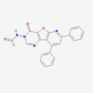 molecular formula C22H14N4O3 B293069 N-(6-oxo-11,13-diphenyl-8-oxa-3,5,10-triazatricyclo[7.4.0.02,7]trideca-1(9),2(7),3,10,12-pentaen-5-yl)formamide 