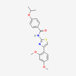 molecular formula C21H22N2O4S B2930758 N-(4-(2,4-dimethoxyphenyl)thiazol-2-yl)-4-isopropoxybenzamide CAS No. 476631-21-7
