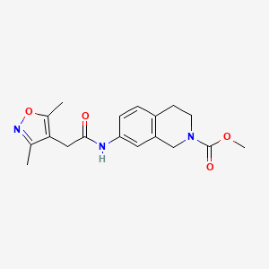 molecular formula C18H21N3O4 B2930766 methyl 7-(2-(3,5-dimethylisoxazol-4-yl)acetamido)-3,4-dihydroisoquinoline-2(1H)-carboxylate CAS No. 1797967-79-3