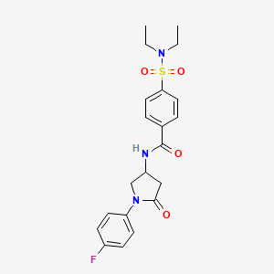 molecular formula C21H24FN3O4S B2930768 4-(diethylsulfamoyl)-N-[1-(4-fluorophenyl)-5-oxopyrrolidin-3-yl]benzamide CAS No. 896296-73-4