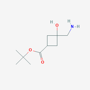 molecular formula C10H19NO3 B2930771 Tert-butyl 3-(aminomethyl)-3-hydroxycyclobutane-1-carboxylate CAS No. 2408972-36-9
